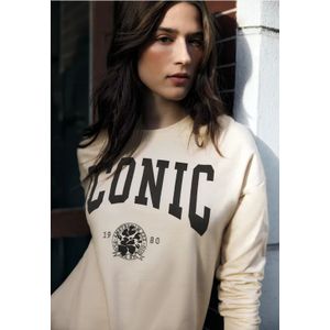 Street One Studio Dames Shirt met tekst in Beige, in size: 34