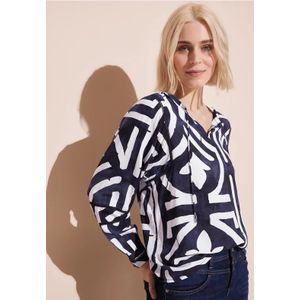 Street One Dames Tuniekblouse met print in Blauw, in size: 36