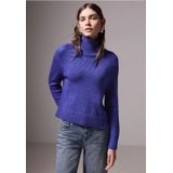 Street One Studio Dames Trui met col in Blauw, in size: 36