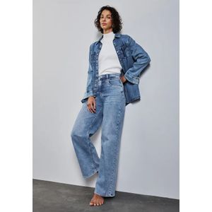 Street One Dames Jeans met wijde pijpen in Blauw, in size: 26