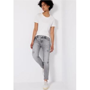 Street One Dames Jeans met verwoeste look in Grijs, in size: 34