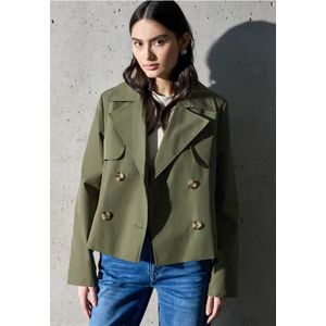 Street One Studio Dames Korte trenchcoat in Groen, in size: 44