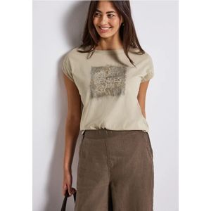 Street One Dames Shirt met gewassen look in Beige, in size: 34