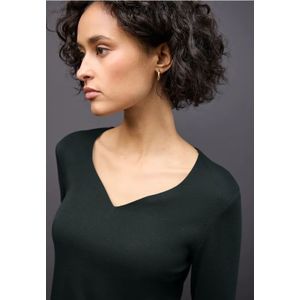 Street One Dames Shirt met hartvormige halslijn in Groen, in size: 34