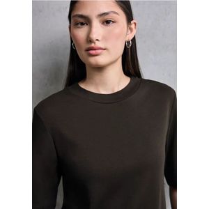 Street One Studio Dames Basic shirt met korte mouwen in Bruin, in size: 34
