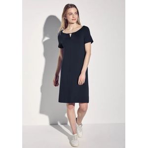 Street One Dames Jersey jurk in Blauw, in size: 34