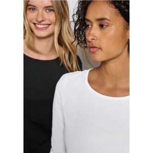 Street One Dames 2-pack shirts met lange mouwen in Multicolour, in size: 34