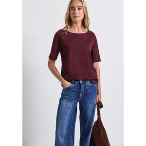 Street One Dames Shirt met boothals in Rood, in size: 34