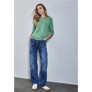 Street One Dames Overhemd in effen kleur in Groen, in size: 34