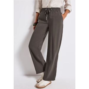 Street One Dames Broek met rechte pijpen in keperstof in Bruin, in size: 32