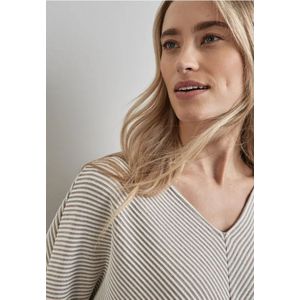 Street One Dames Shirt met diagonale structuur in Beige, in size: 34
