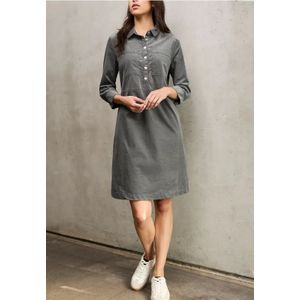Street One Studio Dames Knielange corduroy jurk in Grijs, in size: 42