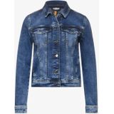 Street One Dames Jeansjasje in blauw in Blauw, in size: 34