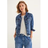 Street One Dames Jeansjasje in blauw in Blauw, in size: 34