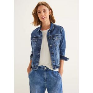 Street One Dames Jeansjasje in blauw in Blauw, in size: 34