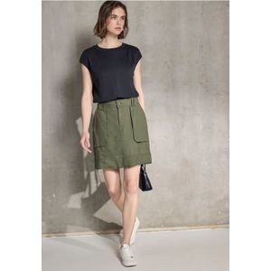 Street One Studio Dames Linnen rok in cargolook in Groen, in size: 32