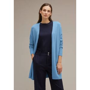 Street One Dames Lange cardigan in Blauw, in size: 34