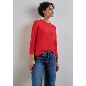 Street One - Pluizig Shirt - Rood - Dames