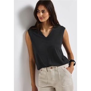 Street One Dames Shirt met structuur in zijde-look in Grijs, in size: 36
