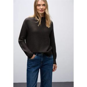 Street One Dames Trui met structuur in Bruin, in size: 34