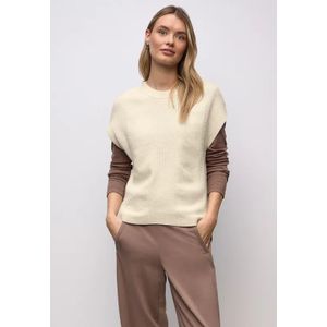 Street One Dames Mouwloze chenille trui in Beige, in size: 34