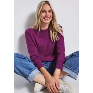 Street One Dames Trui met ronde hals in Pink, in size: 44