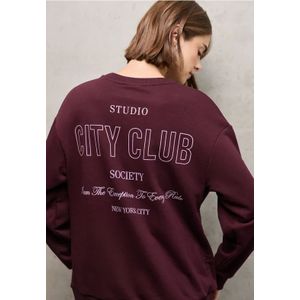 Street One Studio Dames Loose Fit Sweat met rugprint in Rood, in size: 34