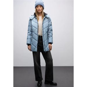 Street One Dames Gewatteerd jack in midilengte in Blauw, in size: 34