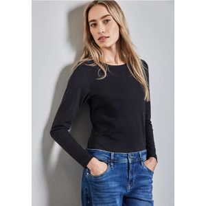 Street One Dames Basis shirt in Blauw, in size: 34