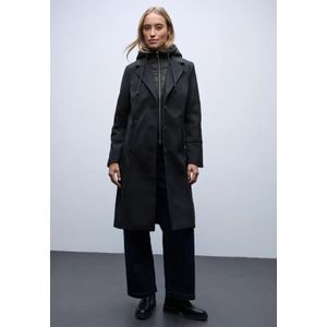 Street One Dames Kapmantel met inlegwerk in Blauw, in size: 36