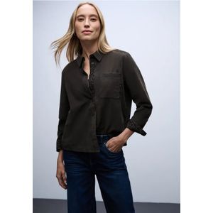 Street One Dames Corduroy blouse met tape details in Bruin, in size: 34