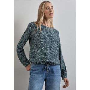 Street One Dames Gedessineerde blouse in Groen, in size: 34