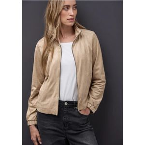 Street One - Kort Velours Jack - Beige - Dames