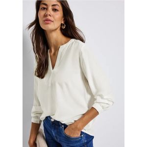 STREET ONE - Blouse - Wolwit - Lange Mouwen - Tuniekstijl