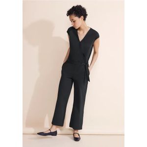 Street One Dames Jersey jumpsuit in Zwart, in size: 36