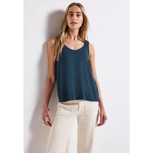 Street One Dames Top met verzamelen in Turkoois, in size: 34