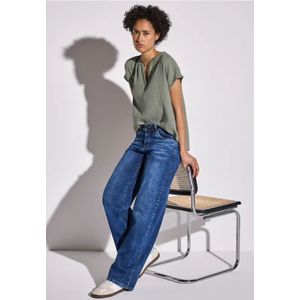 Street One Dames Mousseline blouse in Groen, in size: 34