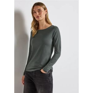 Street One Dames Basic shirt met lange mouwen in Groen, in size: 34