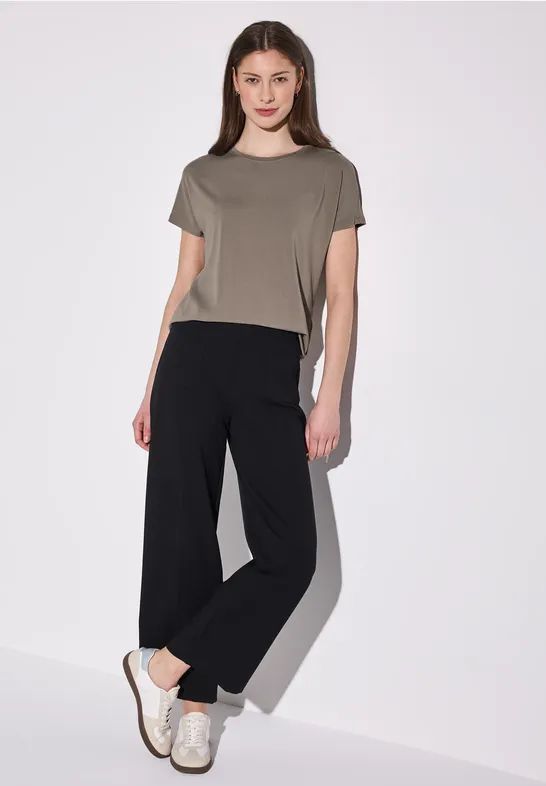 STREET ONE - Shirttop Style Crista - Stone Brown - Met Hangende Schouders