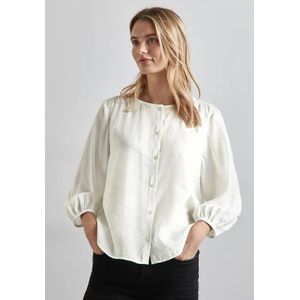 Street One Dames Blouse met plooien in Wit, in size: 42