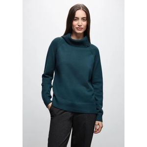Street One Dames Trui met opstaande kraag in Turkoois, in size: 34