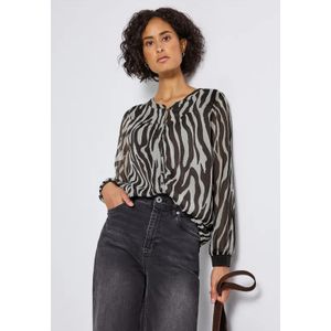 Street One - Chiffon Blouse - Bruin - Zebraprint