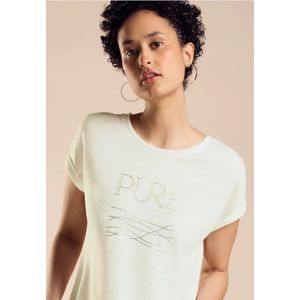 Street One Dames T-shirt met wording in Wit, in size: 46