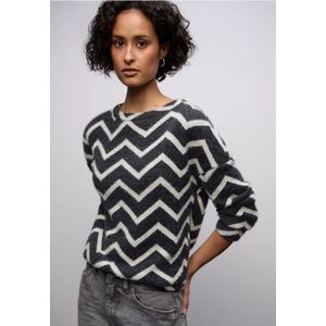 Street One Dames Pluizig shirt in Zwart, in size: 34