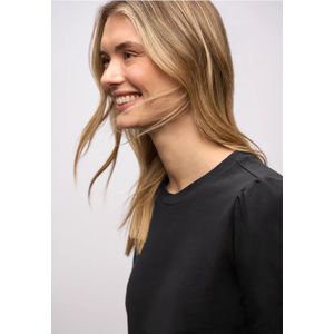 Street One Dames Shirt met rimpels in Zwart, in size: 34