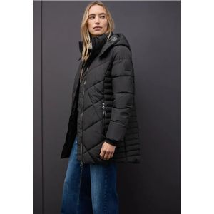 Street One - Gewatteerd Jack - Zwart - Midi-lengte