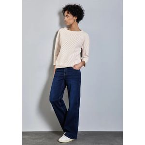 Street One Dames Gestreept overhemd in Beige, in size: 44