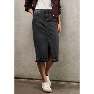 Street One Studio Dames Midi denim rok in Zwart, in size: 32