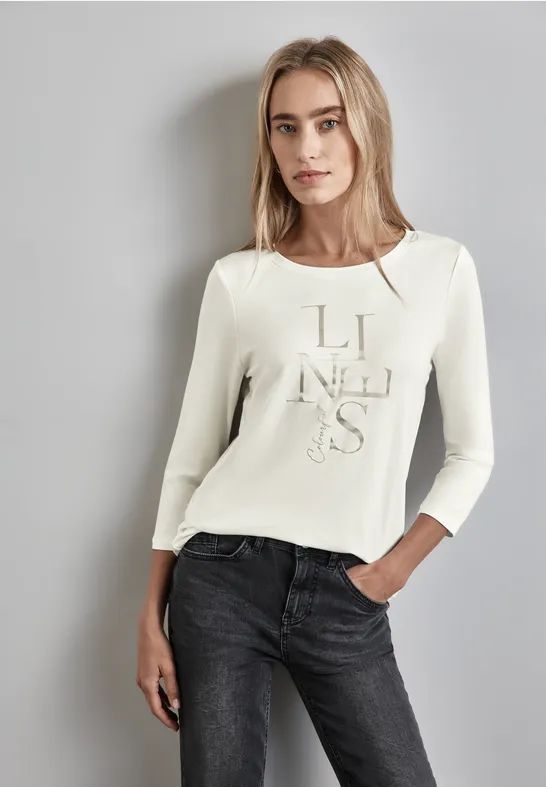 Street One - A322312 - T-shirt - Gebroken Wit - Dames