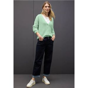 Street One Dames Zacht vest met V-hals in Groen, in size: 34